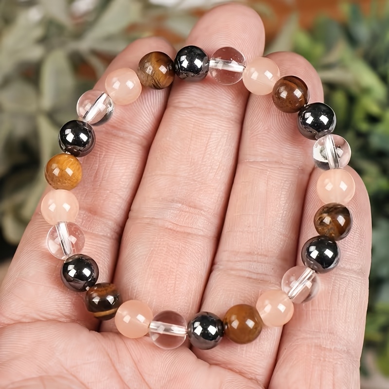 Tiger's Eye & Sunstone Stretch Bracelet for Confidence